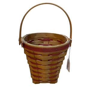 Rustic Longaberger Red and Brown Woven Basket